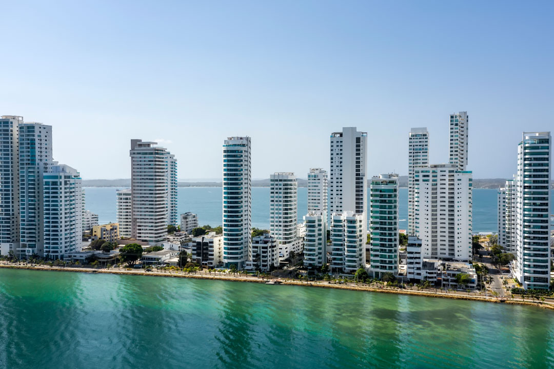 Vista de edificios en Bocagrande, Cartagena