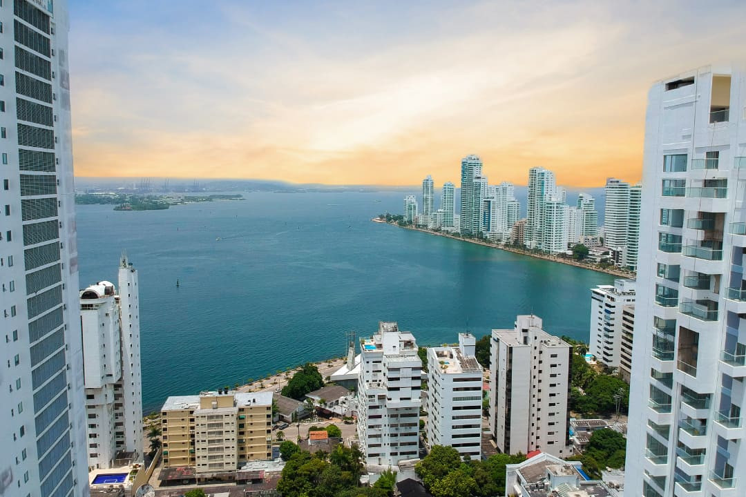 ista a la bahía de Cartagena desde el edificio B3 Living